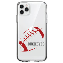 DistinctInk® Clear Shockproof Hybrid Case for Apple iPhone / Samsung Galaxy / Google Pixel - Buckeyes Football - Scarlet, Gray