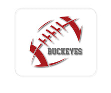 DistinctInk Custom Foam Rubber Mouse Pad - 1/4" Thick - Buckeyes Football - Scarlet, Gray