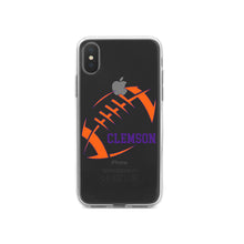 DistinctInk® Clear Shockproof Hybrid Case for Apple iPhone / Samsung Galaxy / Google Pixel - Clemson Football - Orange, Regalia Purple