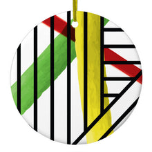 Abstract Lines and Paint Swatches Ceramic Ornament