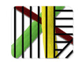 Custom Foam Rubber Mouse Pad - Abstract Lines and Paint Swatches