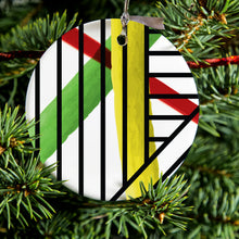 Abstract Lines and Paint Swatches Ceramic Ornament