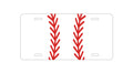 Custom Aluminum Decorative Vanity Front License Plate - Red Baseball Stitching