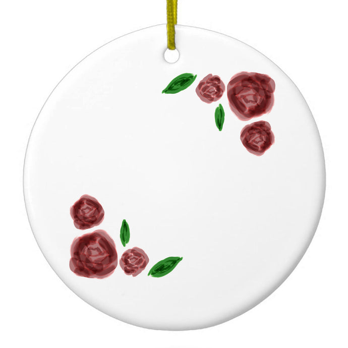 Water colored Roses Ceramic Ornament
