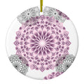 Purple and Pink and Black Ceramic Ornament