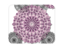 DistinctInk Custom Foam Rubber Mouse Pad - 1/4" Thick - Mandala - Purple and Pink and Black
