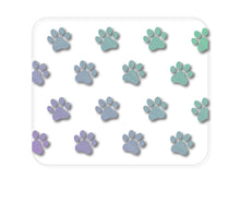 DistinctInk Custom Foam Rubber Mouse Pad - 1/4" Thick - Gradient Pawprints - Purple to Green