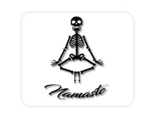 DistinctInk Custom Foam Rubber Mouse Pad - 1/4" Thick - Namaste Yoga Skeleton
