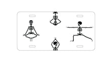 DistinctInk Custom Aluminum Decorative Vanity Front License Plate - Yoga Skeletons