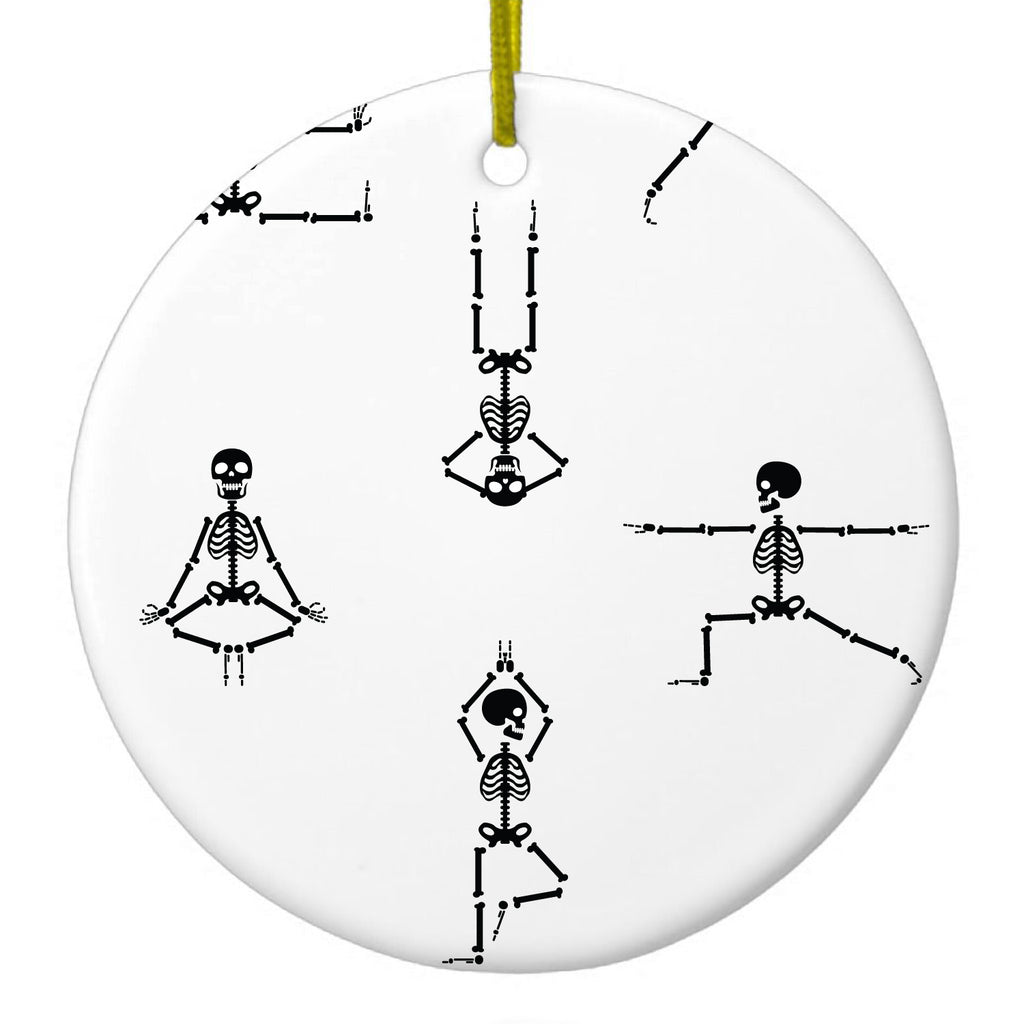 Yoga Skeletons Ceramic Ornament