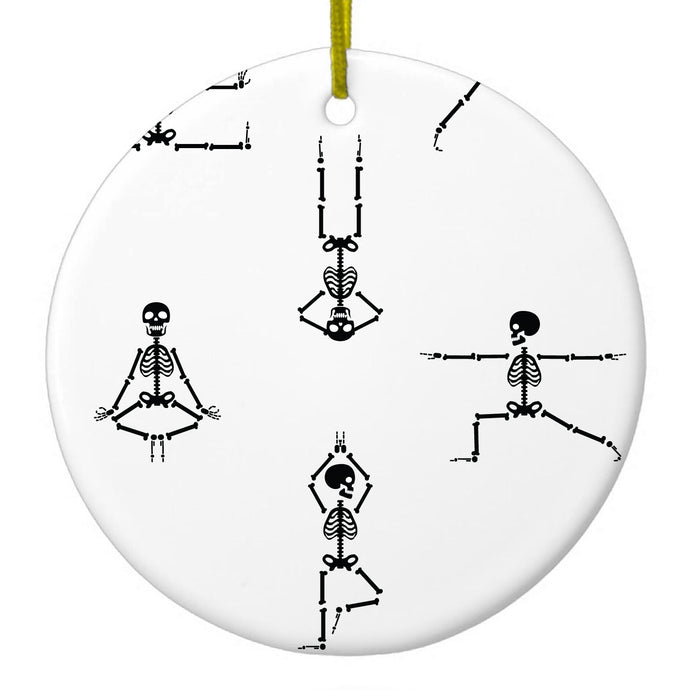 Yoga Skeletons Ceramic Ornament