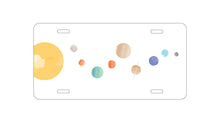 DistinctInk Custom Aluminum Decorative Vanity Front License Plate - Solar System - Planets with Sun