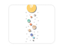 DistinctInk Custom Foam Rubber Mouse Pad - 1/4" Thick - Solar System - Planets with Sun