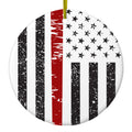 Weathered Thin Red Line US Flag With Axe Ceramic Ornament
