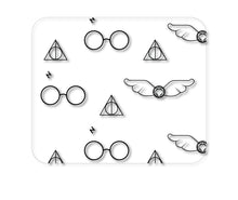 DistinctInk Custom Foam Rubber Mouse Pad - 1/4" Thick - Round Glasses with Symbol and Snitch