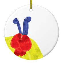 DistinctInk® Hanging Ceramic Christmas Tree Ornament with Gold String - Great Gift / Present - 2 3/4 inch Diameter - Princess Dress - Yellow , Blue , Red