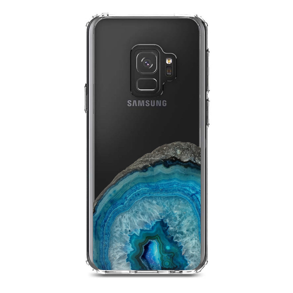 Blue Teal Geode Crystal Clear Shockproof iPhone Case, view 19