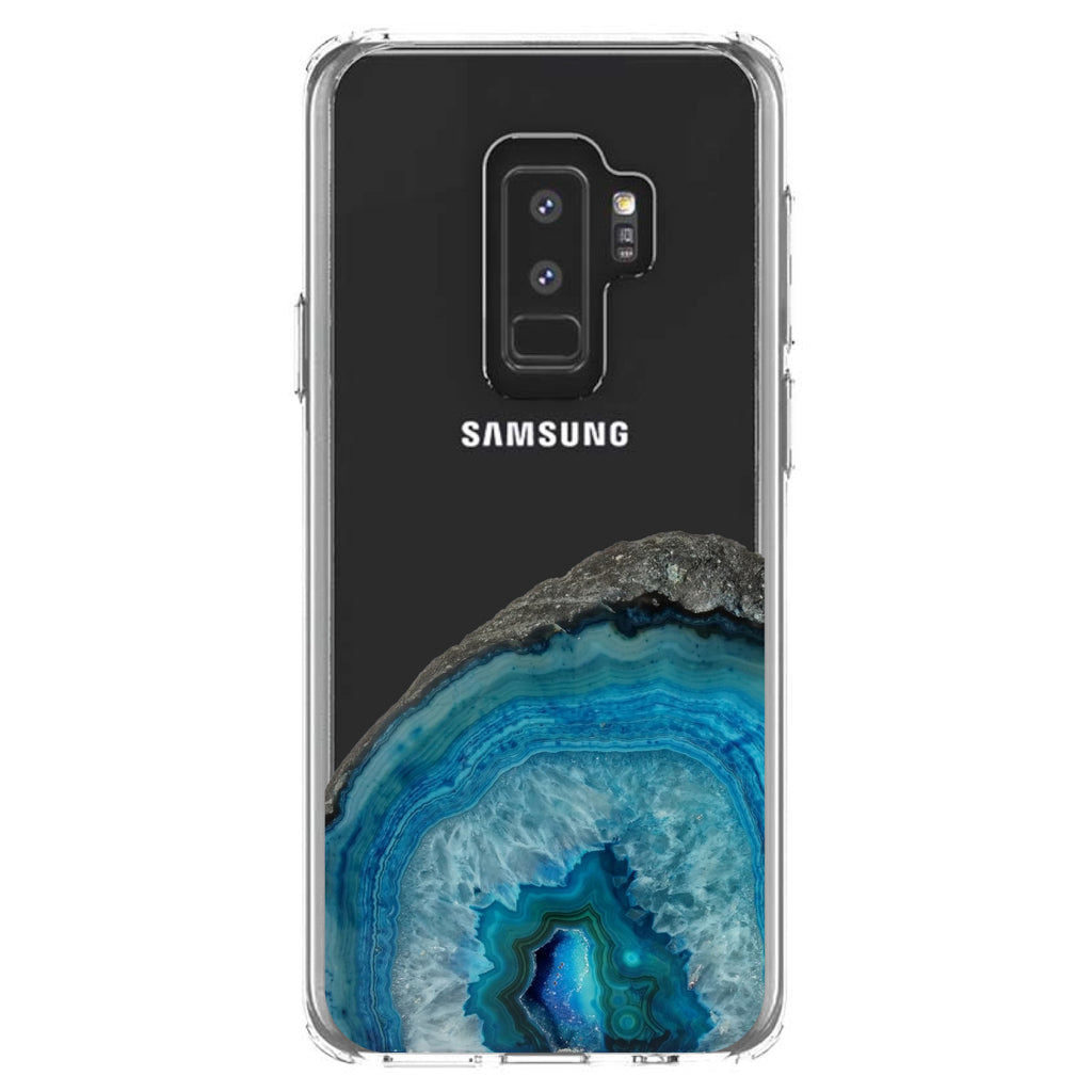 Blue Teal Geode Crystal Clear Shockproof iPhone Case, view 20