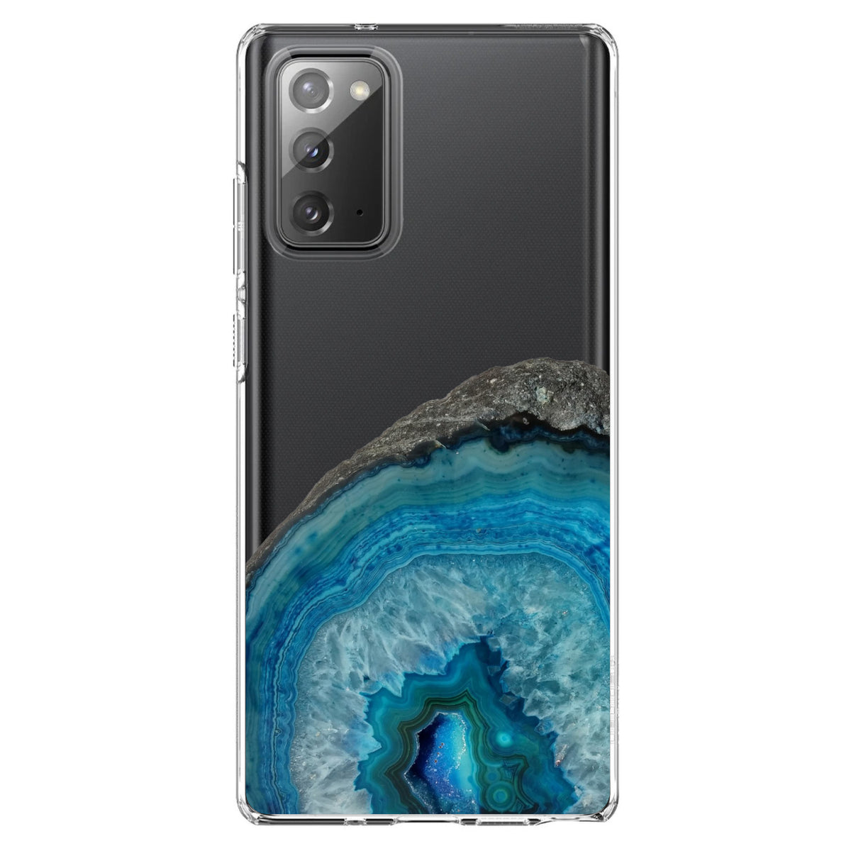 Blue Teal Geode Crystal Clear Shockproof iPhone Case, view 8