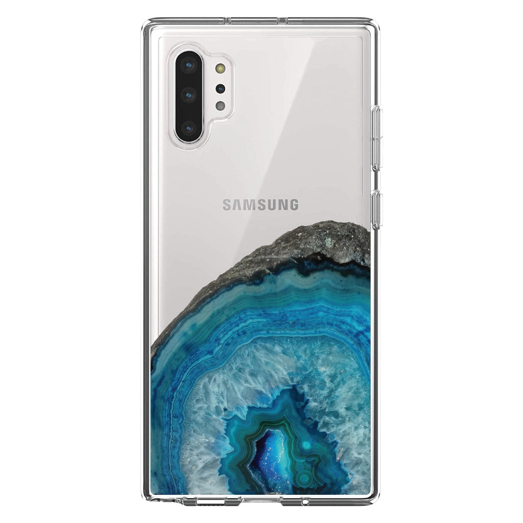 Blue Teal Geode Crystal Clear Shockproof iPhone Case, view 10