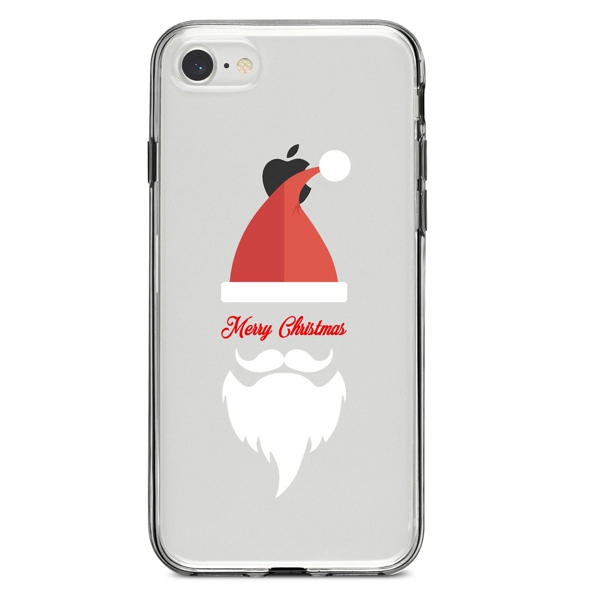 Santa Hat Merry Christmas Clear Shockproof iPhone Case, view 5