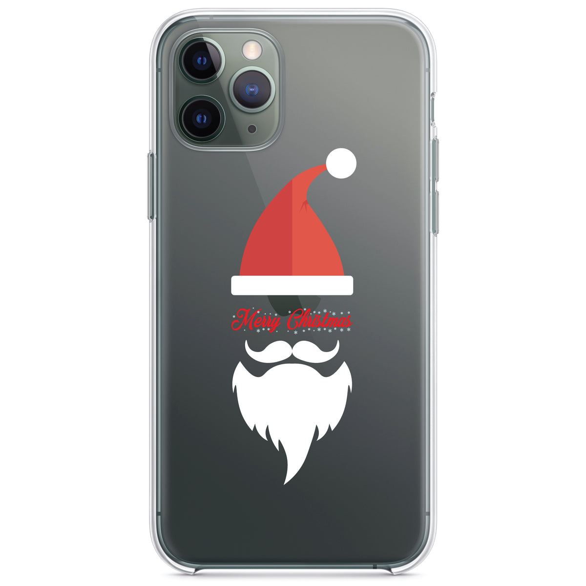 Santa Hat Merry Christmas Clear Shockproof iPhone Case