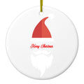 Santa Hat Merry Christmas Ceramic Ornament