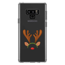 DistinctInk® Clear Shockproof Hybrid Case for Apple iPhone / Samsung Galaxy / Google Pixel - Reindeer Face Christmas