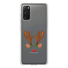 DistinctInk® Clear Shockproof Hybrid Case for Apple iPhone / Samsung Galaxy / Google Pixel - Reindeer Face Christmas