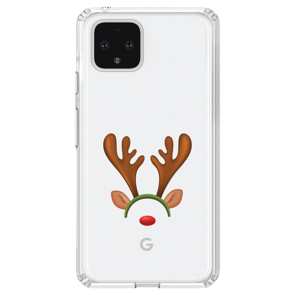 Reindeer Face Christmas Clear Shockproof iPhone Case, view 23