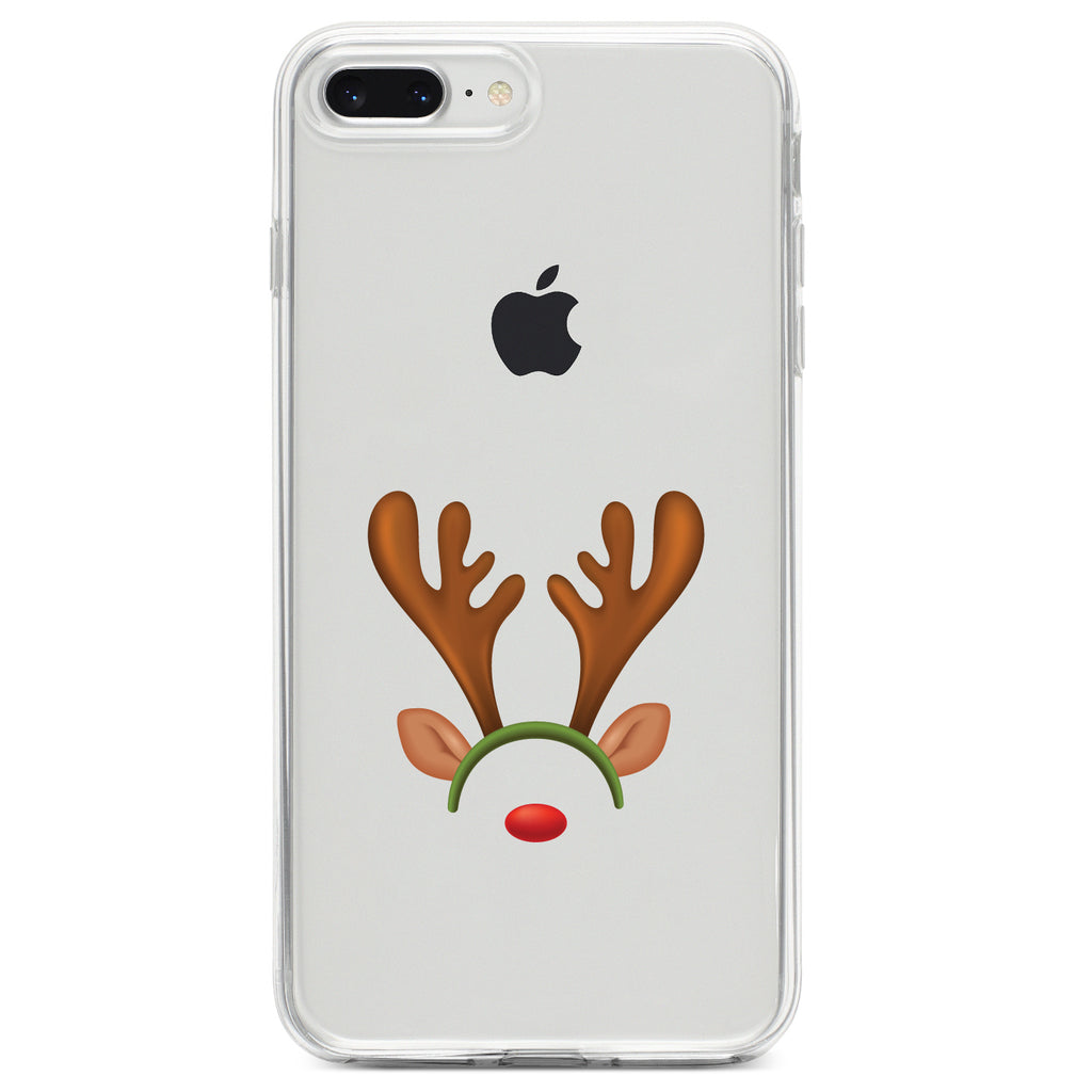 Reindeer Face Christmas Clear Shockproof iPhone Case, view 6
