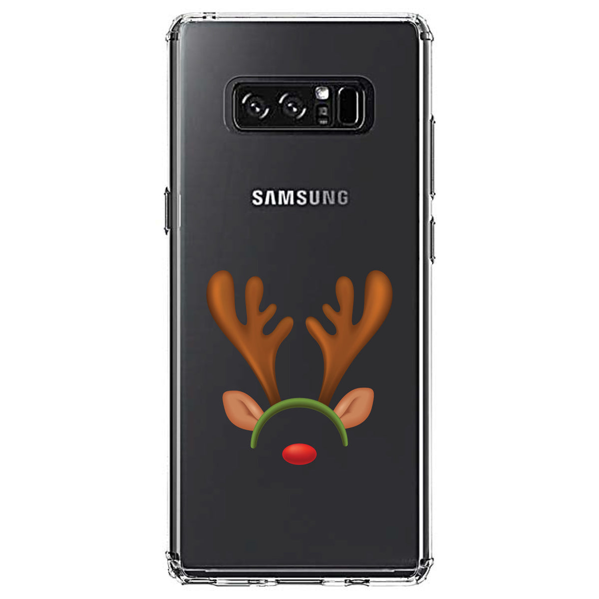 Reindeer Face Christmas Clear Shockproof iPhone Case, view 12