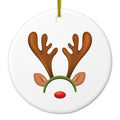 Reindeer Face Christmas Ceramic Ornament