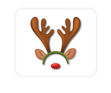 DistinctInk Custom Foam Rubber Mouse Pad - 1/4" Thick - Reindeer Face Christmas