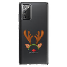 DistinctInk® Clear Shockproof Hybrid Case for Apple iPhone / Samsung Galaxy / Google Pixel - Reindeer Face Christmas