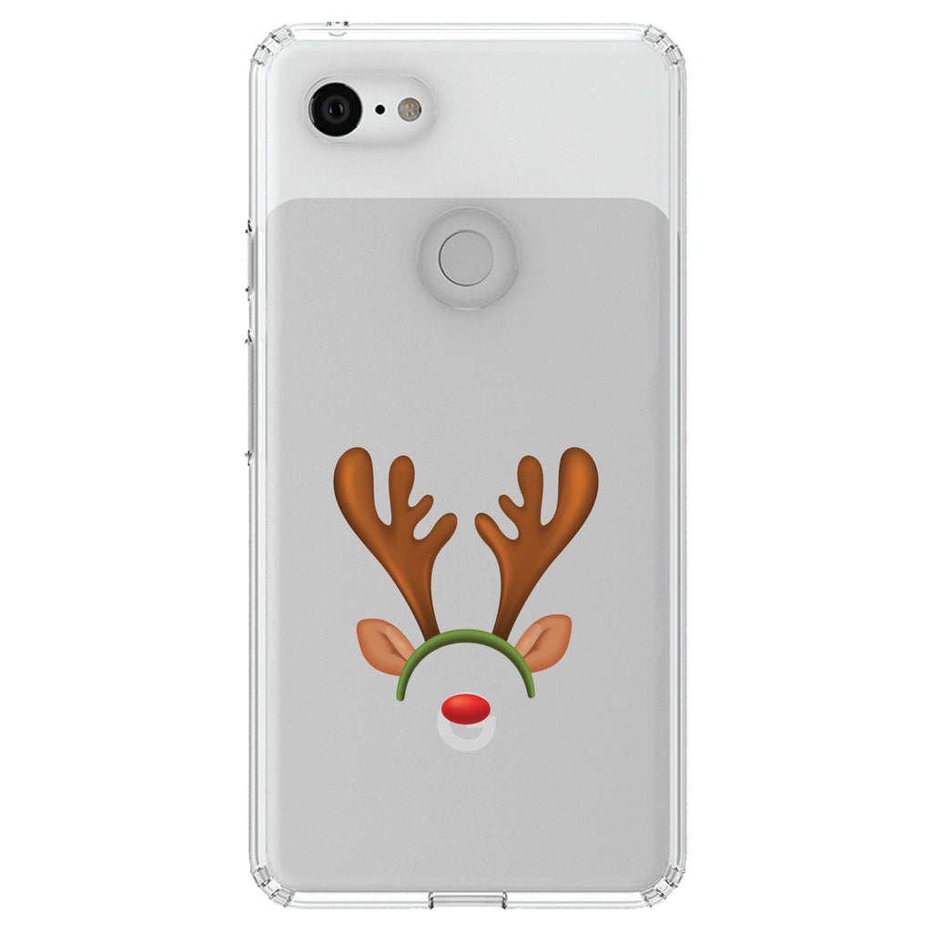 Reindeer Face Christmas Clear Shockproof iPhone Case, view 22