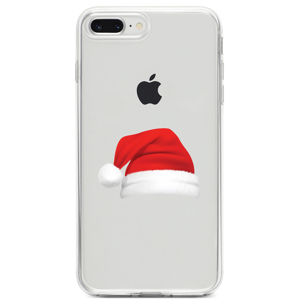Realistic Santa Hat Christmas Clear Shockproof iPhone Case, view 6