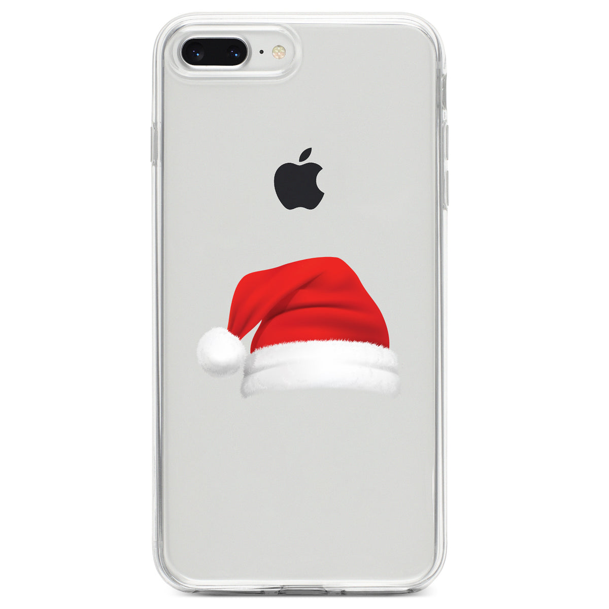 Realistic Santa Hat Christmas Clear Shockproof iPhone Case, view 6