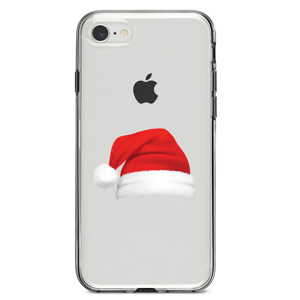 Realistic Santa Hat Christmas Clear Shockproof iPhone Case, view 5