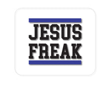 DistinctInk Custom Foam Rubber Mouse Pad - 1/4" Thick - Jesus Freak White Blue