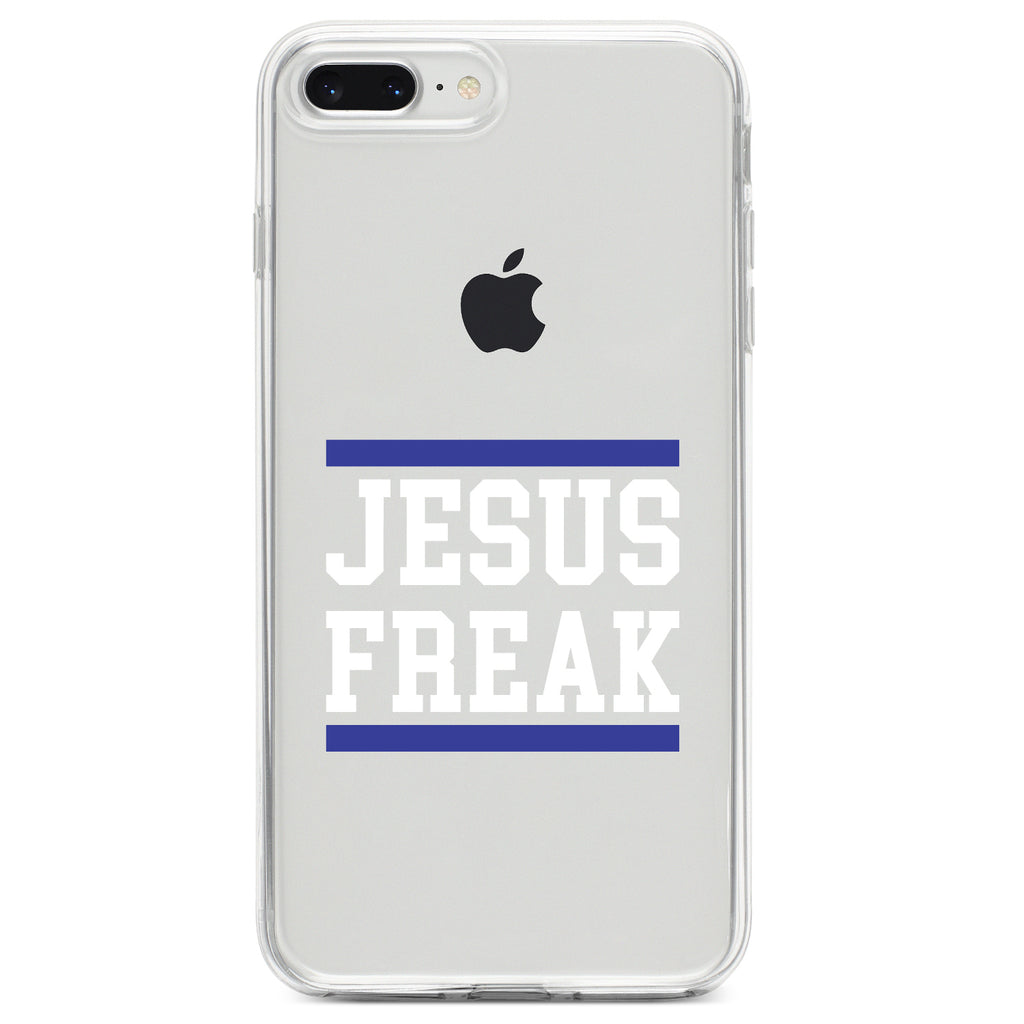 Jesus Freak White Blue Clear Shockproof iPhone Case, view 6