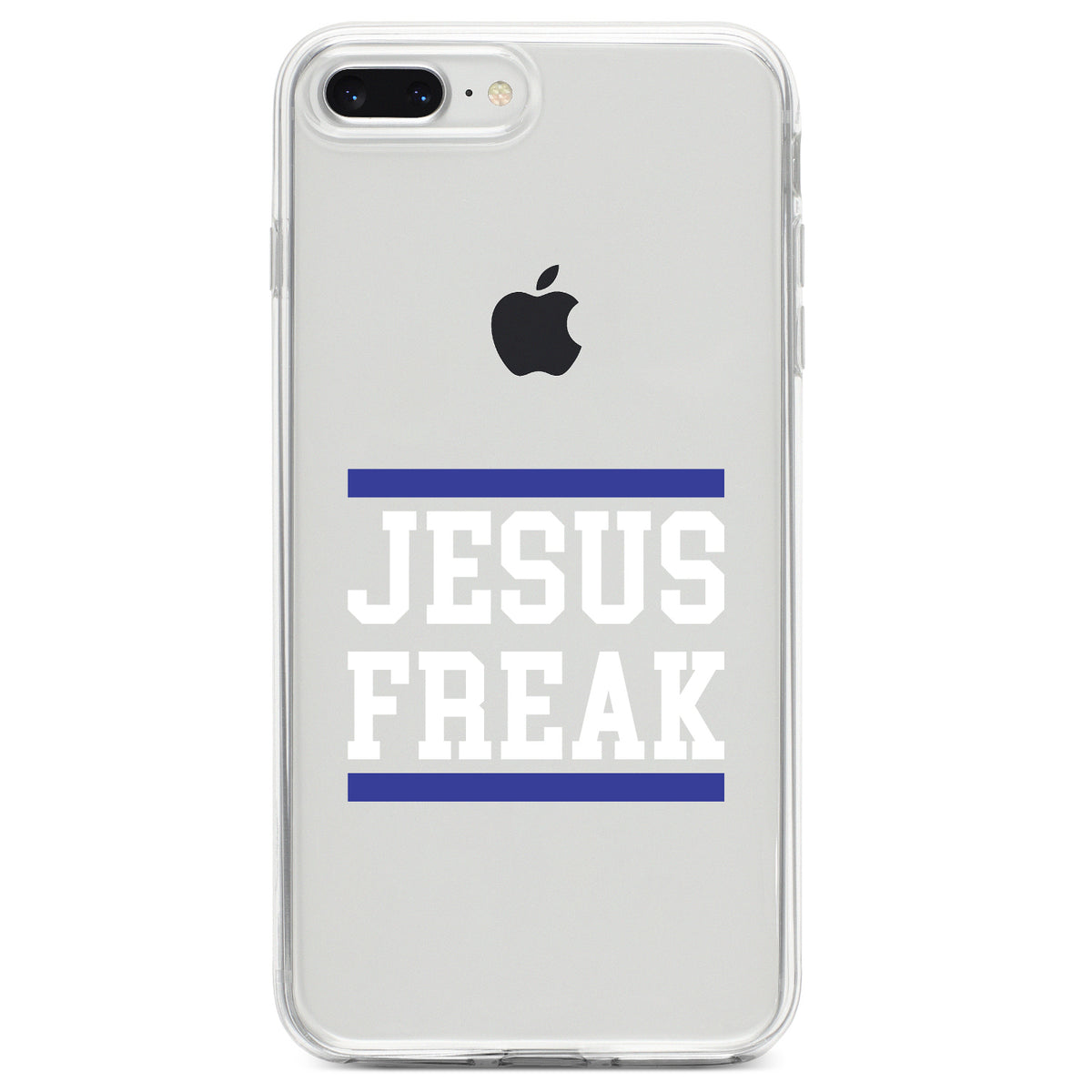 Jesus Freak White Blue Clear Shockproof iPhone Case, view 6