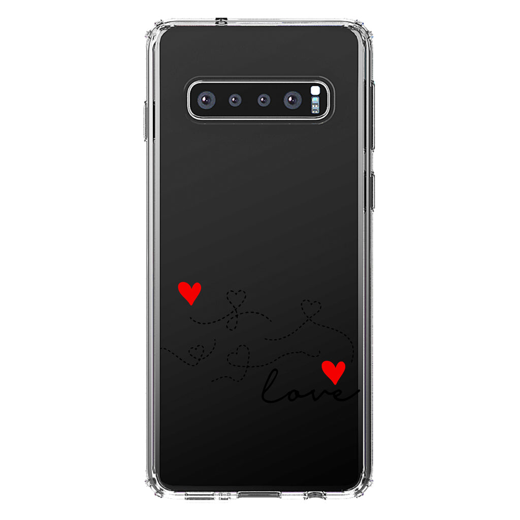 Love Heart Flourish Black & Red Clear Shockproof iPhone Case, view 16