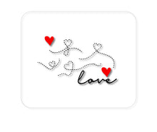 DistinctInk Custom Foam Rubber Mouse Pad - 1/4" Thick - Love Heart Flourish Black & Red