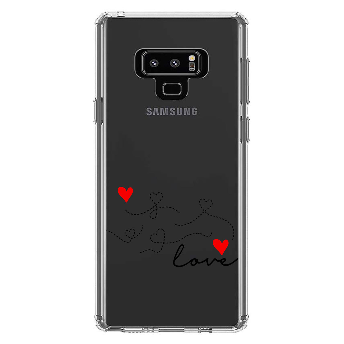 Love Heart Flourish Black & Red Clear Shockproof iPhone Case, view 11