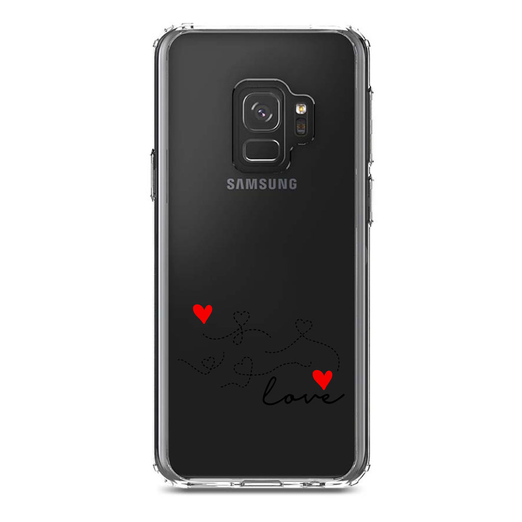 Love Heart Flourish Black & Red Clear Shockproof iPhone Case, view 19