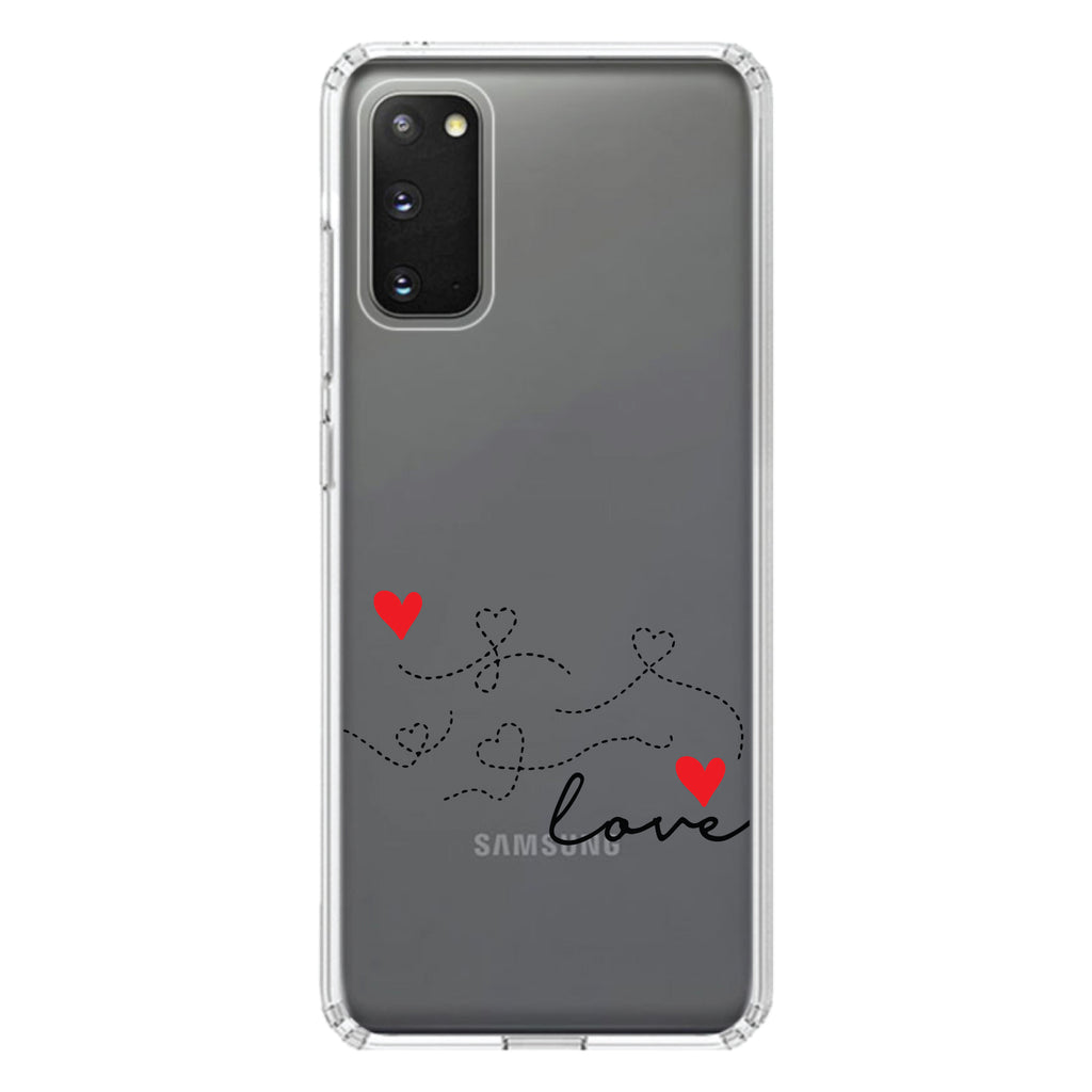 Love Heart Flourish Black & Red Clear Shockproof iPhone Case, view 13