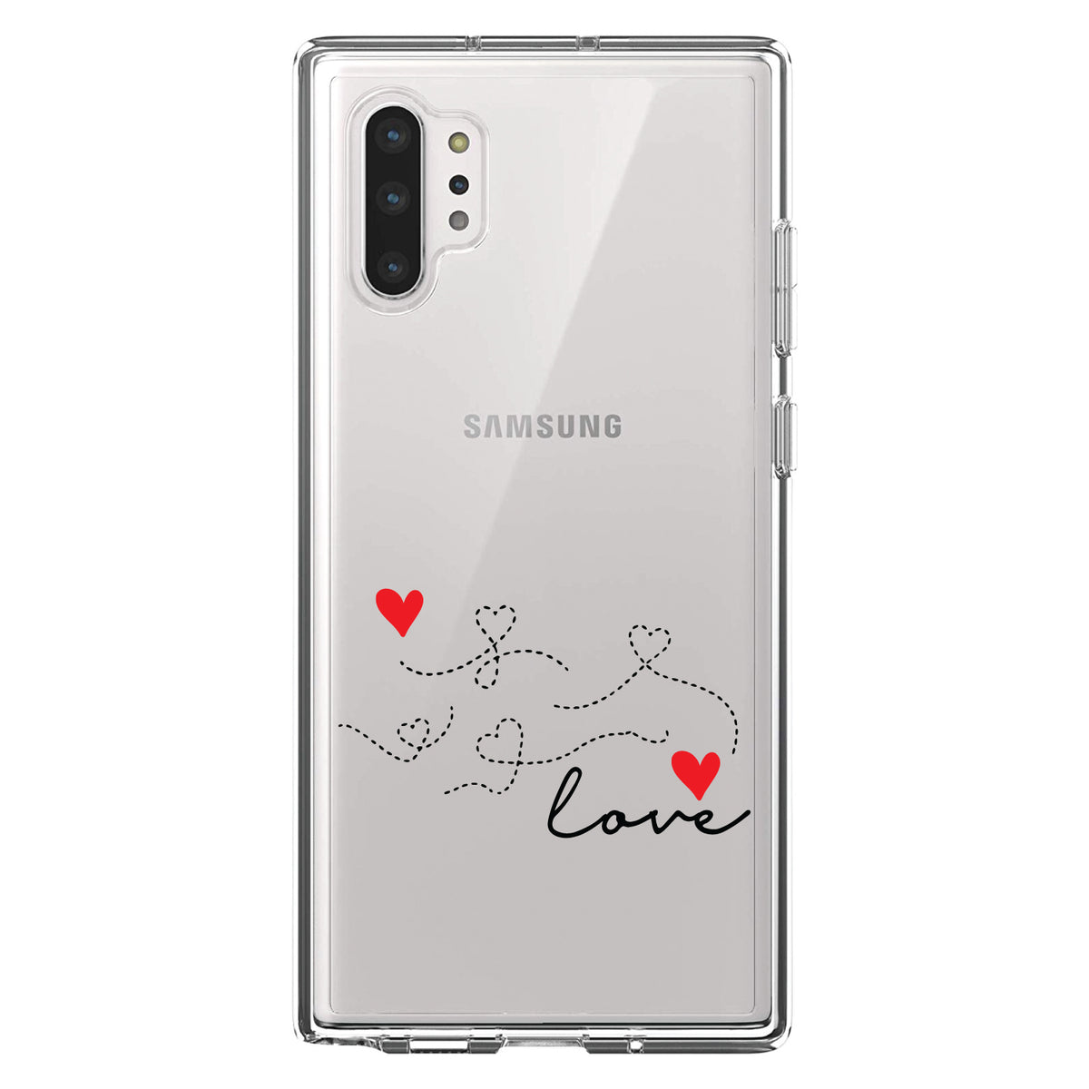 Love Heart Flourish Black & Red Clear Shockproof iPhone Case, view 10