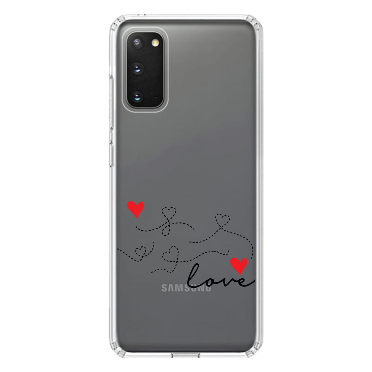Love Heart Flourish Black & Red Clear Shockproof iPhone Case, view 15