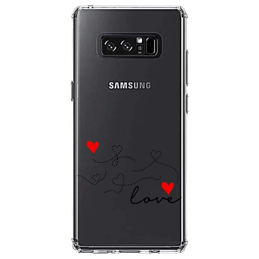 Love Heart Flourish Black & Red Clear Shockproof iPhone Case, view 12